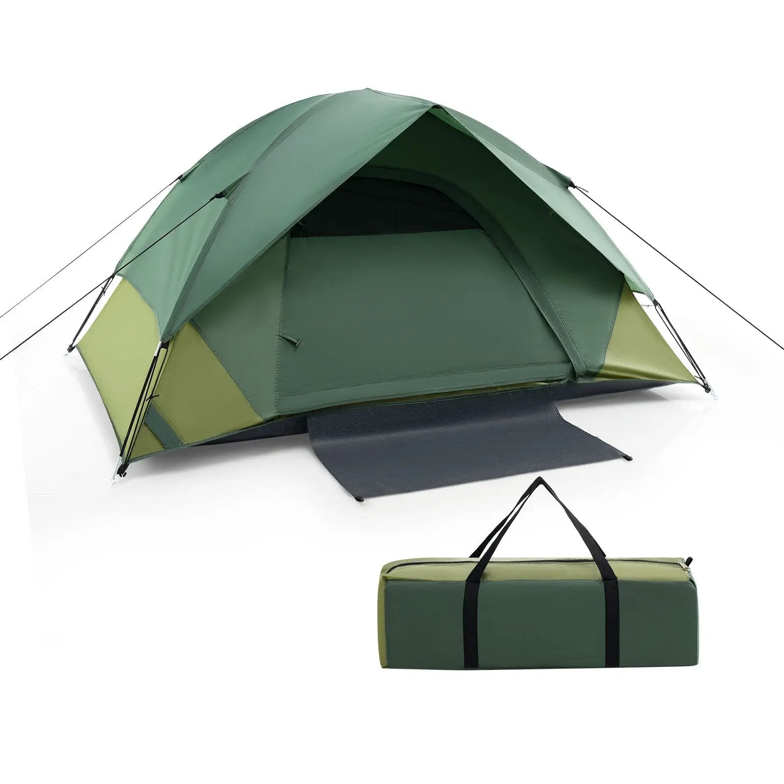 2-person Camping Tent w/ Removable Rain Fly and Double-layer Door-Green by DirectDeals