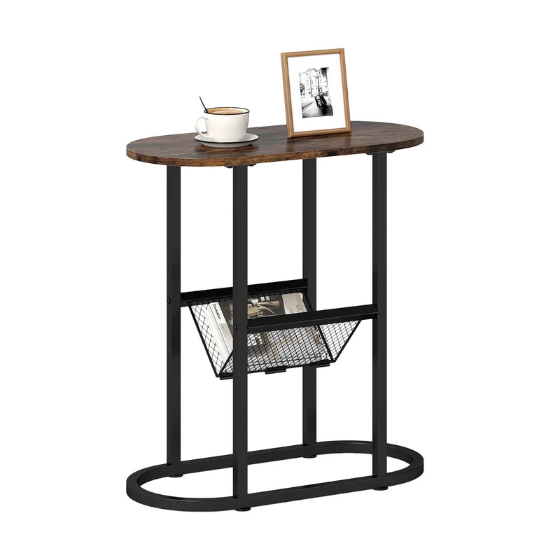 2-tier Oval Narrow Bedside End Table by DirectDeals