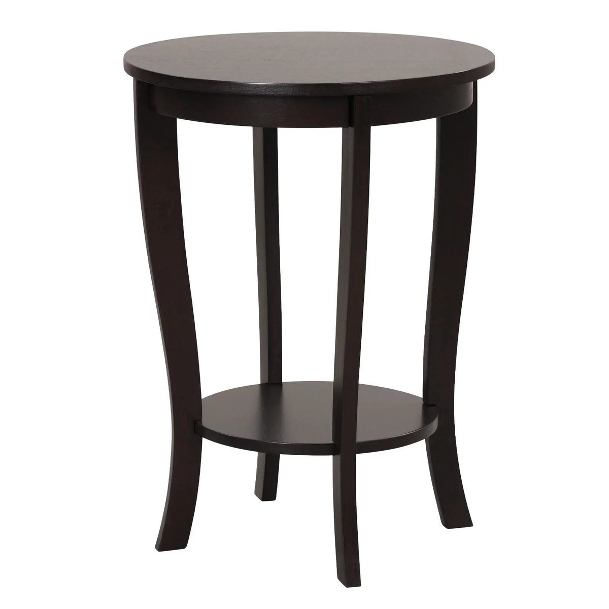 2-tier Round End Table with Solid Wood Legs, photo 4 of 11