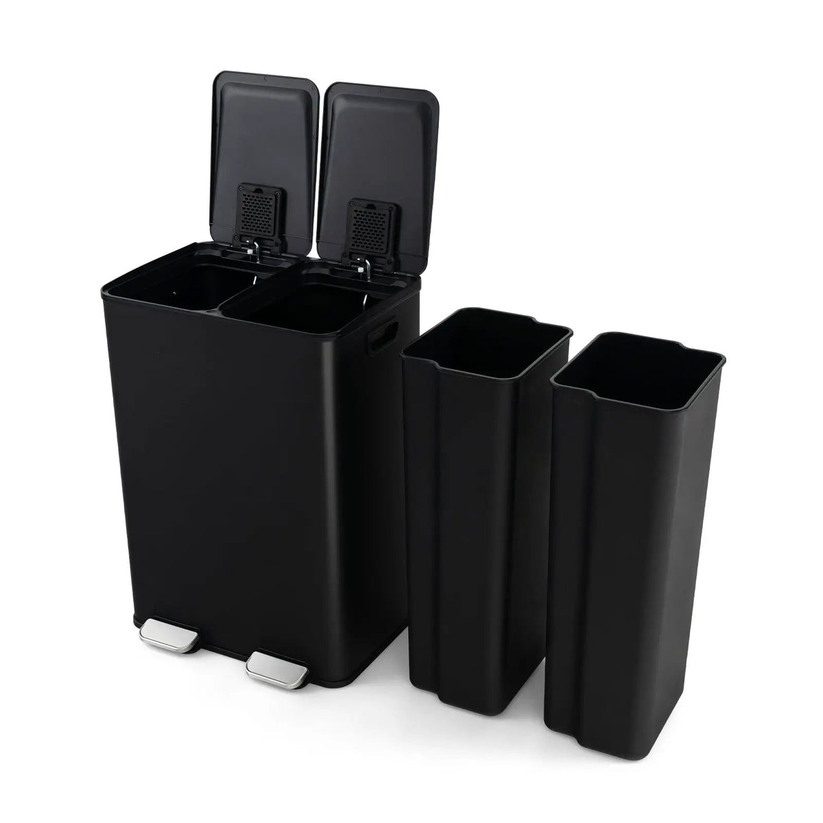 2 x 8 Gal Dual Compartment Trash Can-Silver, photo 9 of 10