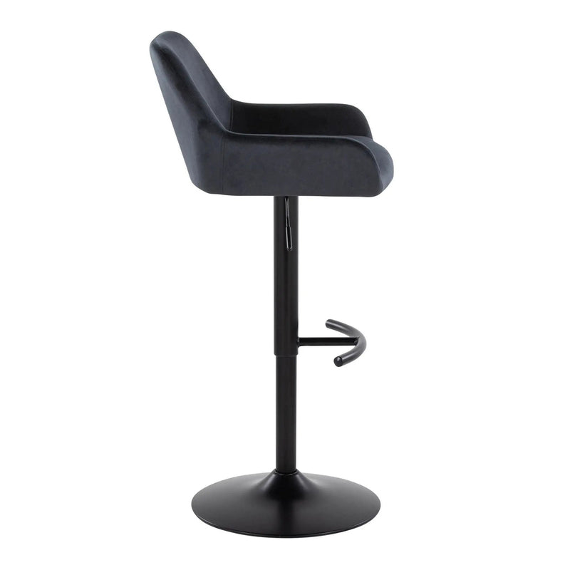 Daniella - Contemporary Adjustable Barstool With Swivel With Rounded T Footrest (Set of 2) by Unique Piece Furniture
