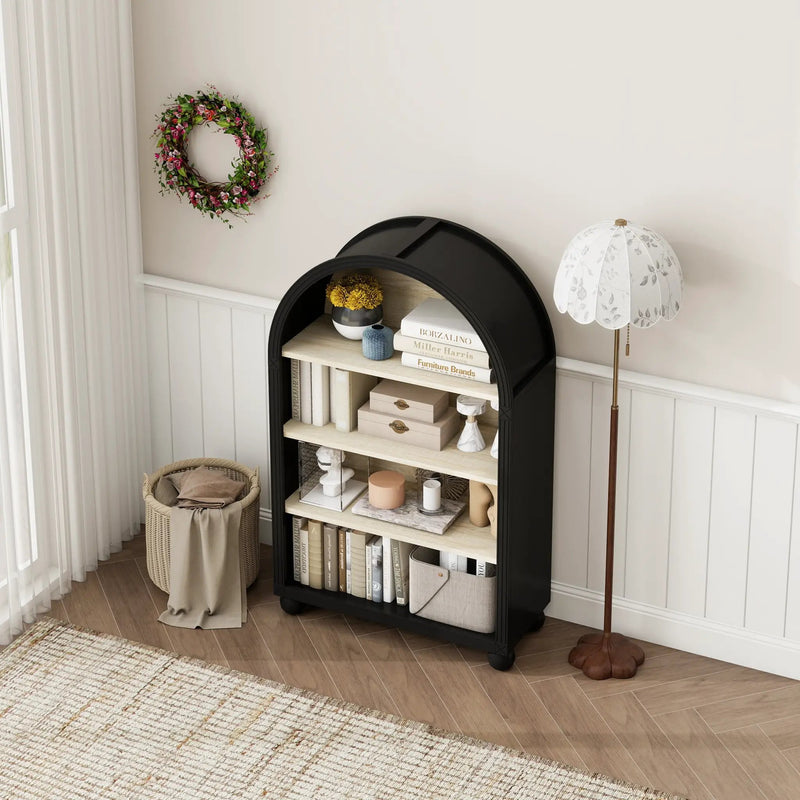 Arched 4-Tier Storage Cabinet with Carved Edges by HouseOfZazla