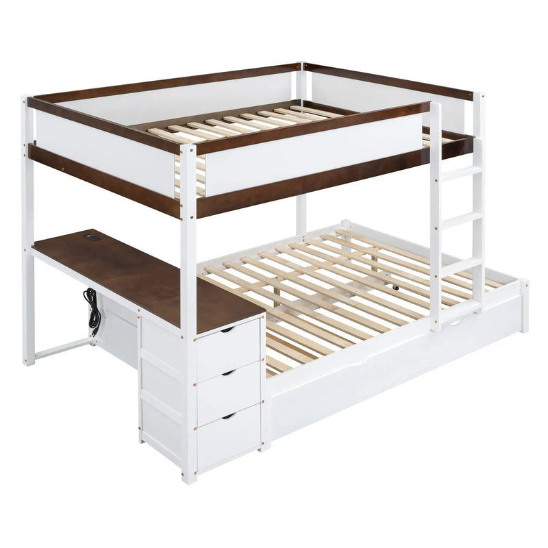Bunk Bed With Twin Size Trundle, Storage And Desk by Unique Piece Furniture