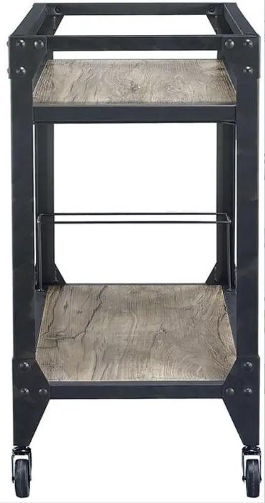 Jorgensen - Serving Cart - Rustic Oak / Charcoal by Unique Piece Furniture