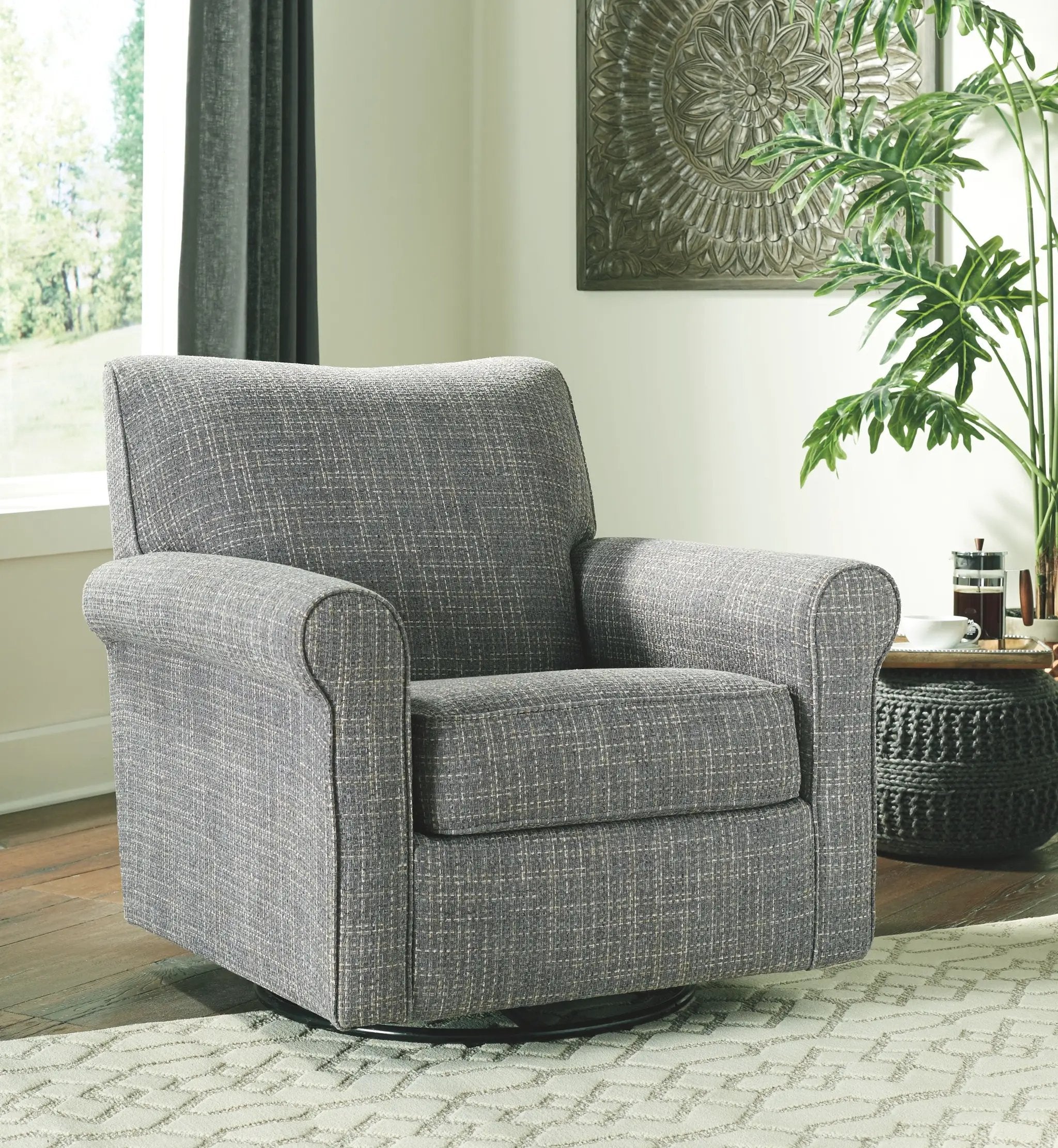 Renley - Swivel Glider Accent Chair - Ash by Unique Piece Furniture