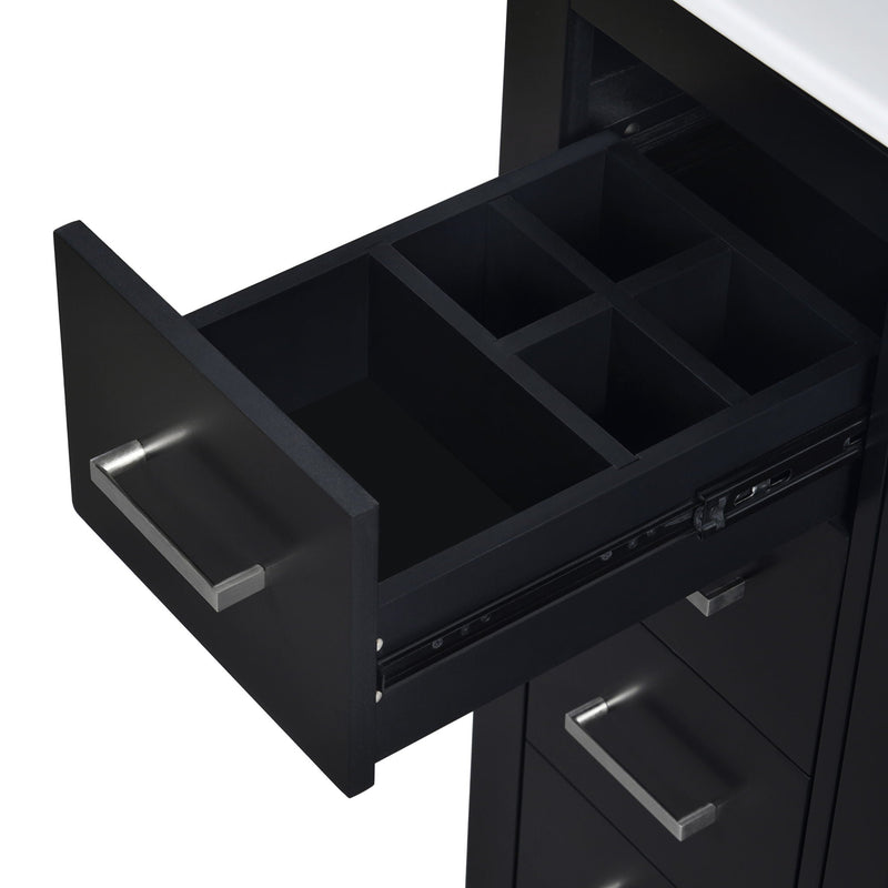 Ceramic Sink Combo, Freestanding Vanity Set With 3 Drawers & Soft Closing Doors by HouseOfZazla