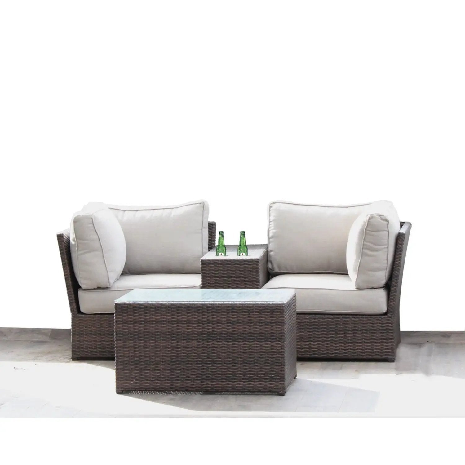 Comfortable Modern Patio Rattan Sectional Set With Cushions by HouseOfZazla
