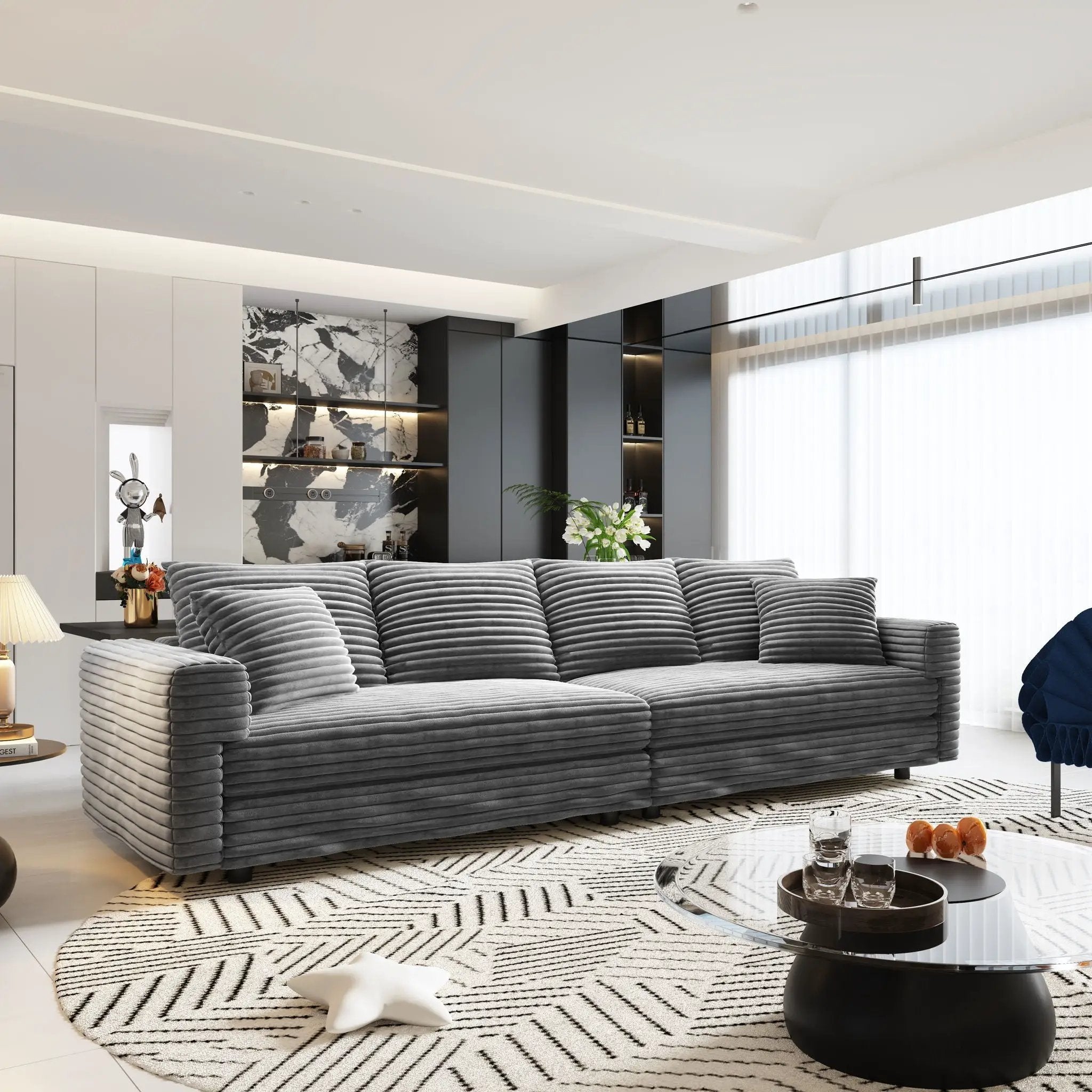 Modern Comfy Upholstered Sofa Cloud Couch & Deep Seat Couches by HouseOfZazla