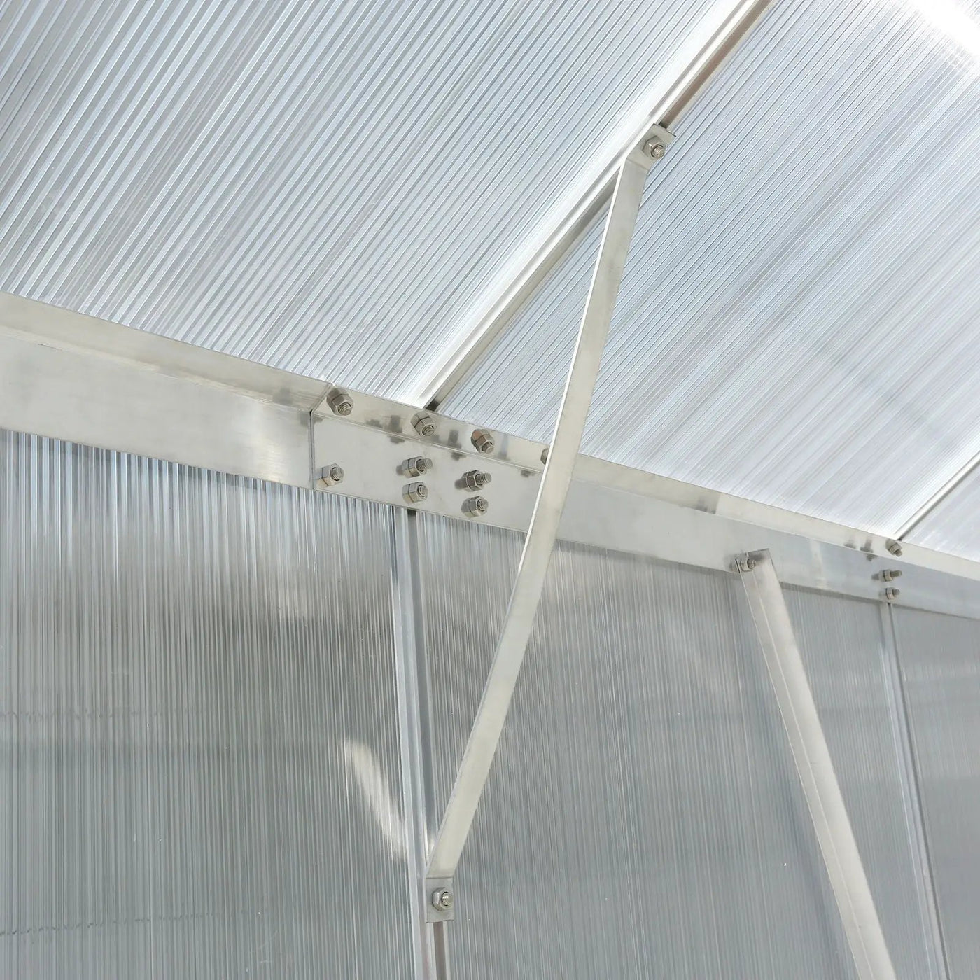 Polycarbonate house, Heavy Duty Outdoor Aluminum Walk-In House Kit With Rain Gutter, Vent And Door For Backyard Garden by HouseOfZazla
