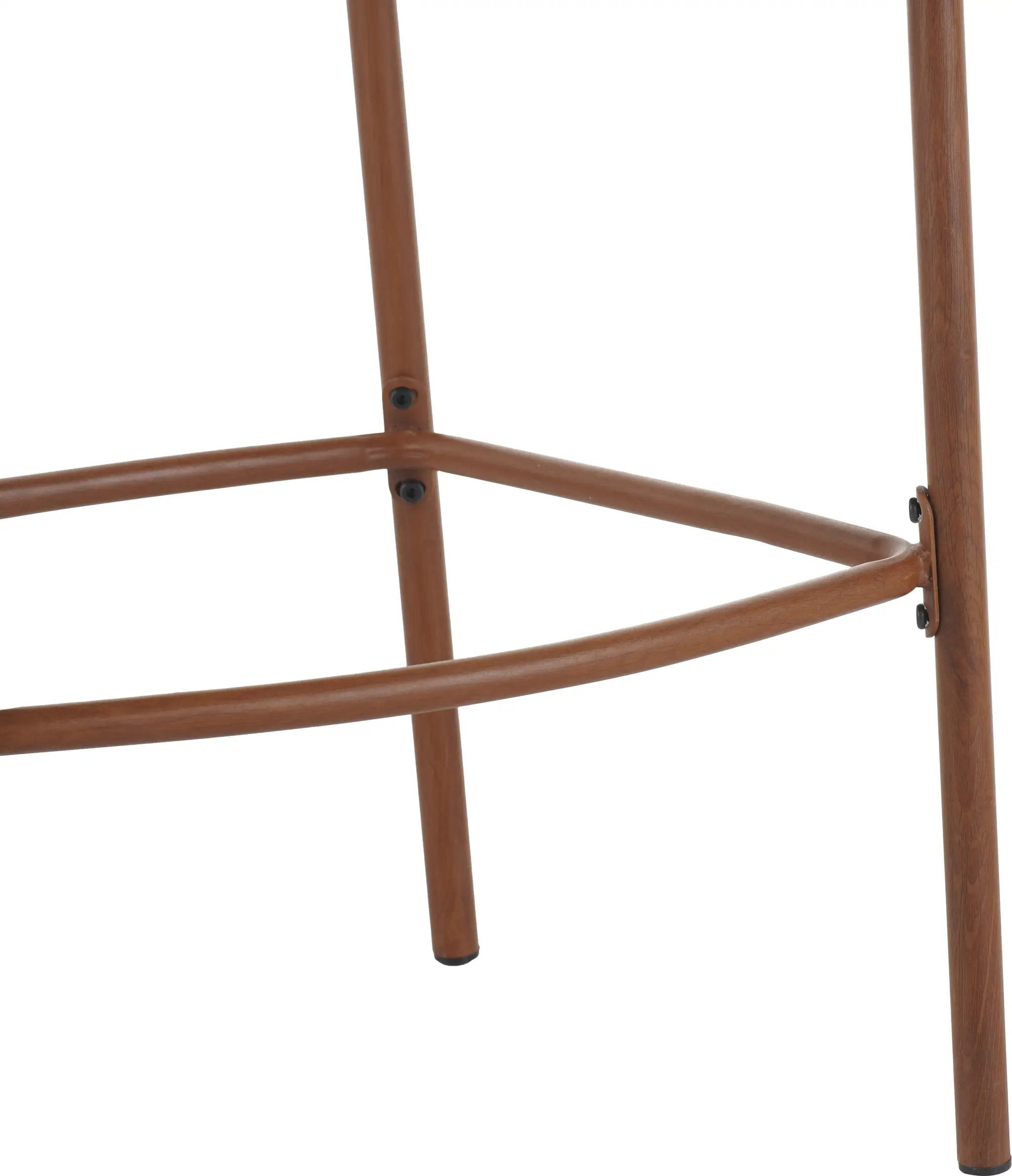Lodi Outdoor Metal Rope Barstool, Teak Finished Frame and Beige Cushion, Set of 4 by HouseOfZazla