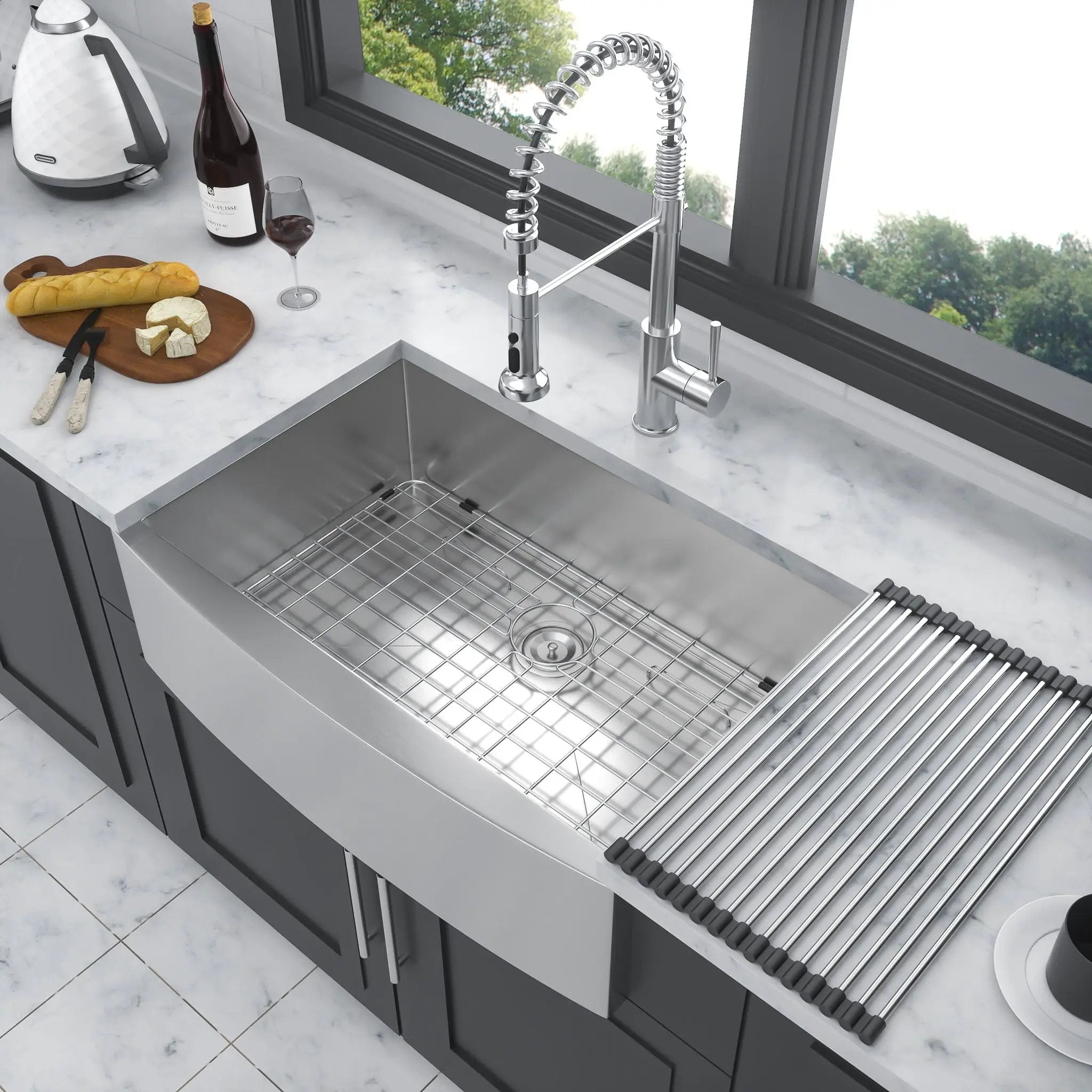 Farmhouse Kitchen Sink Stainless Steel Apron Front by HouseOfZazla