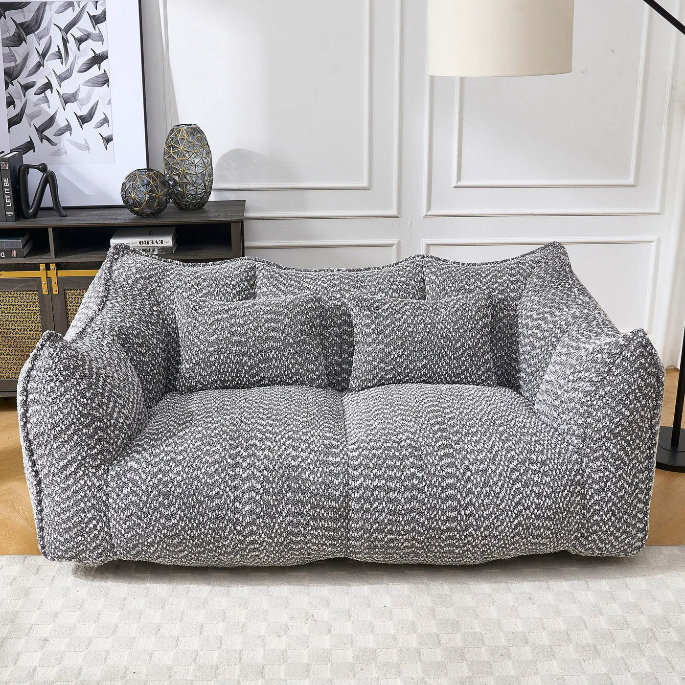 Comfortable Dual Beanbag Chair With High Resilience Foam Core For 2 People by Unique Piece Furniture
