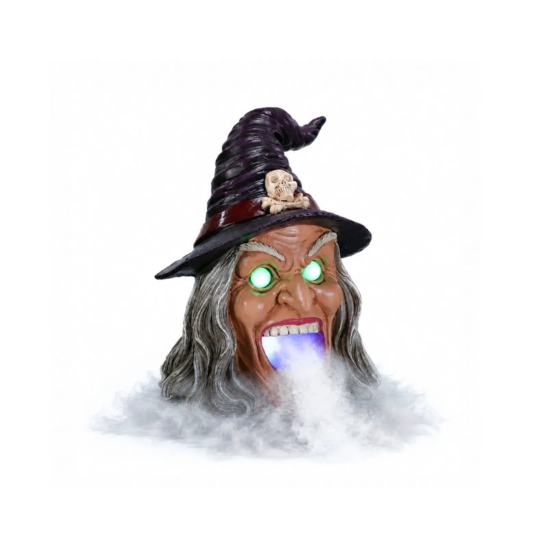 Halloween Witch Head Decor with LED Light and Mist Effect by HouseOfZazla