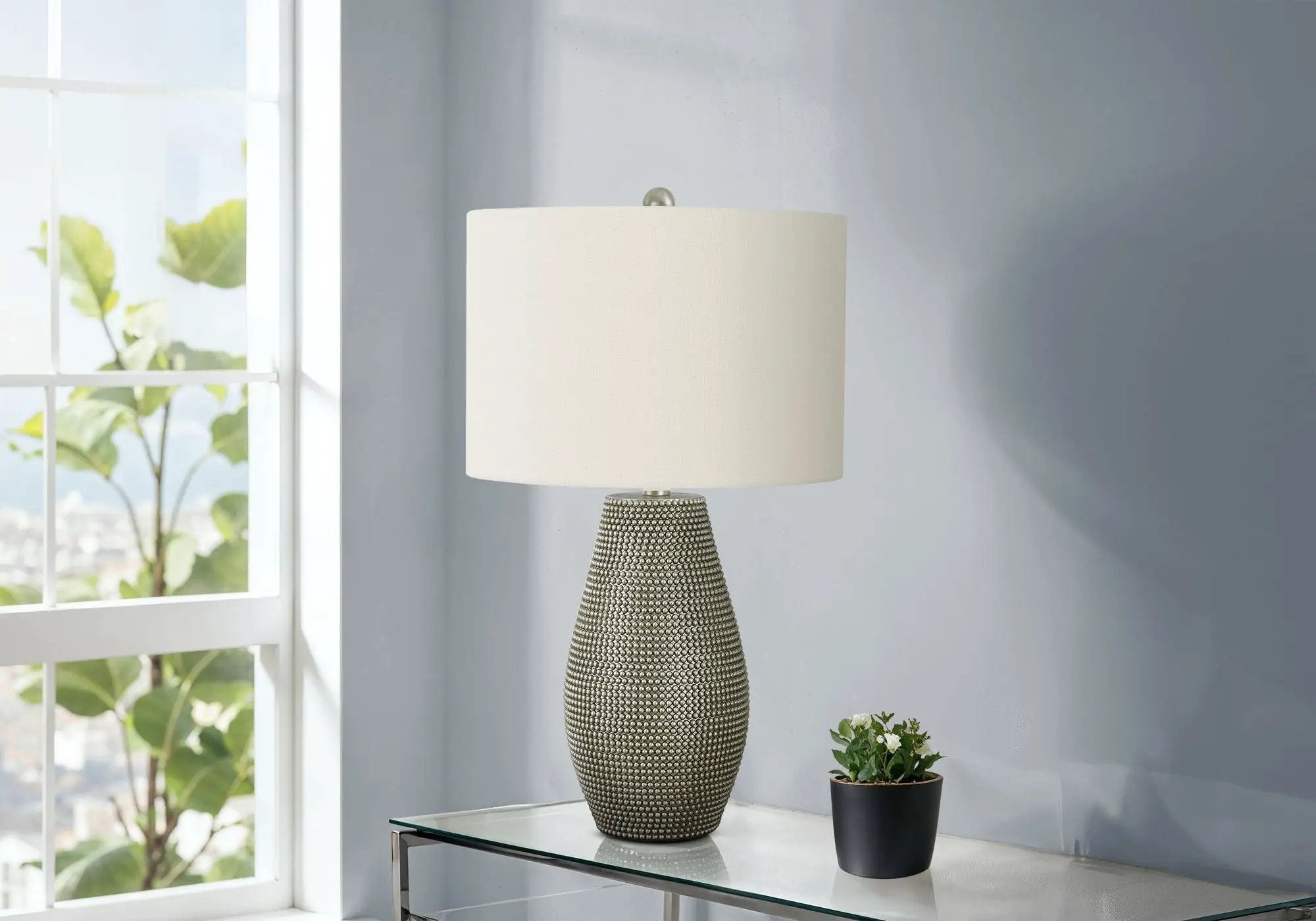 Lighting, Table Lamp, Resin, Contemporary - Gray by HouseOfZazla