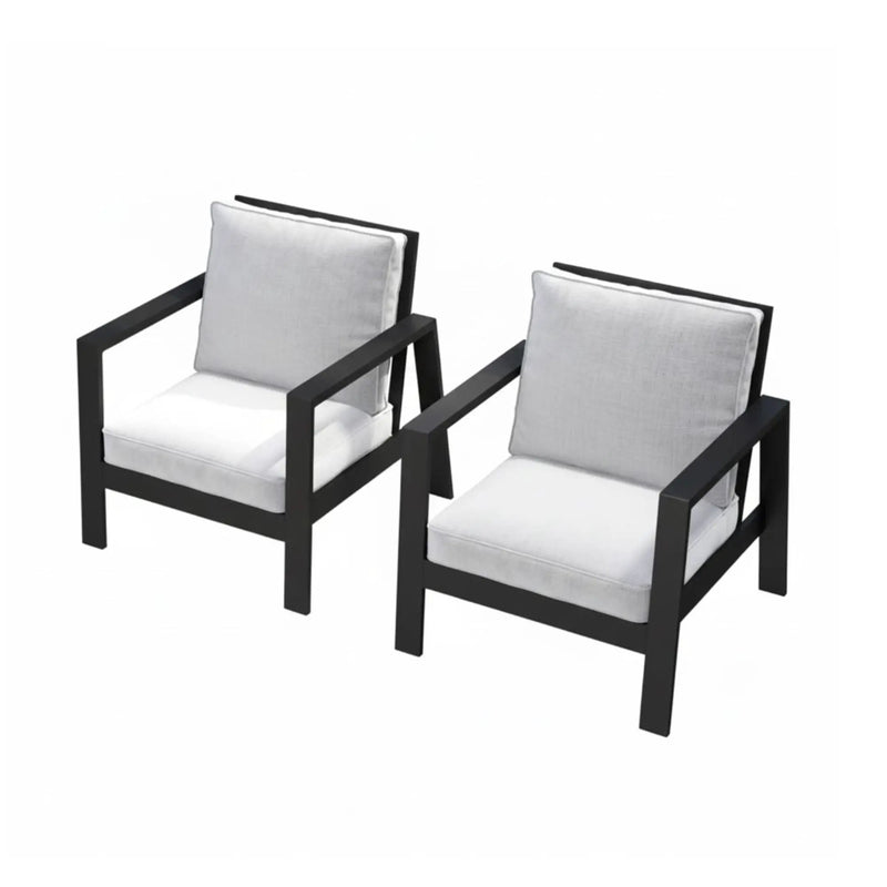 All-Weather Ergonomic Patio Armchairs With Thick Cushions (Set of 2) by HouseOfZazla