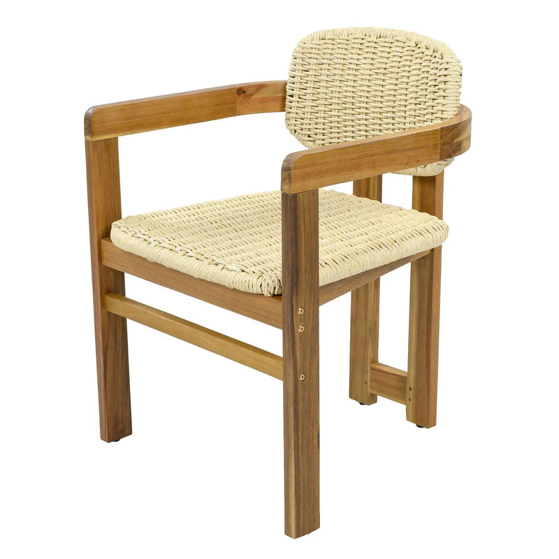 Outdoor Accent Armchairs For Patio (Set of 2) - Natural / Teak by HouseOfZazla