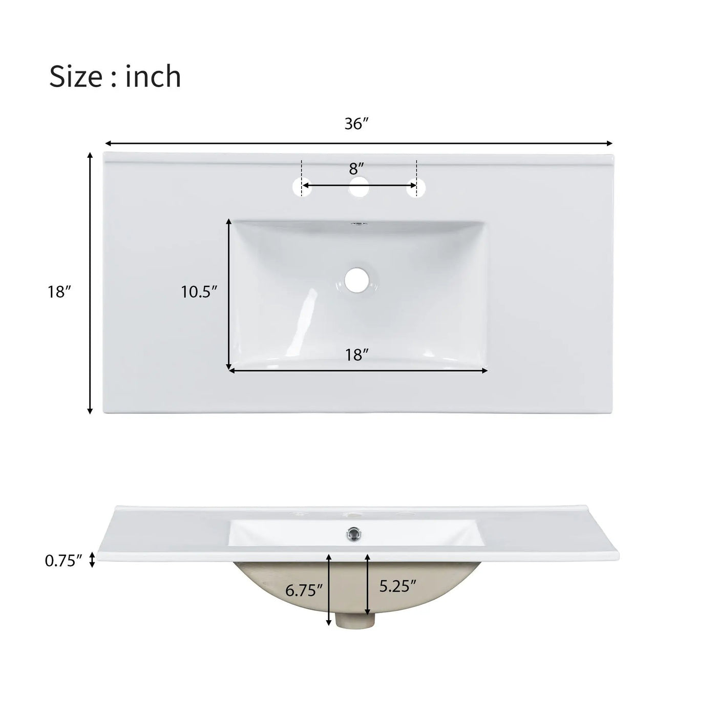 Bathroom Vanity With Sink, Soft Close Doors, Adjustable Shelves by HouseOfZazla