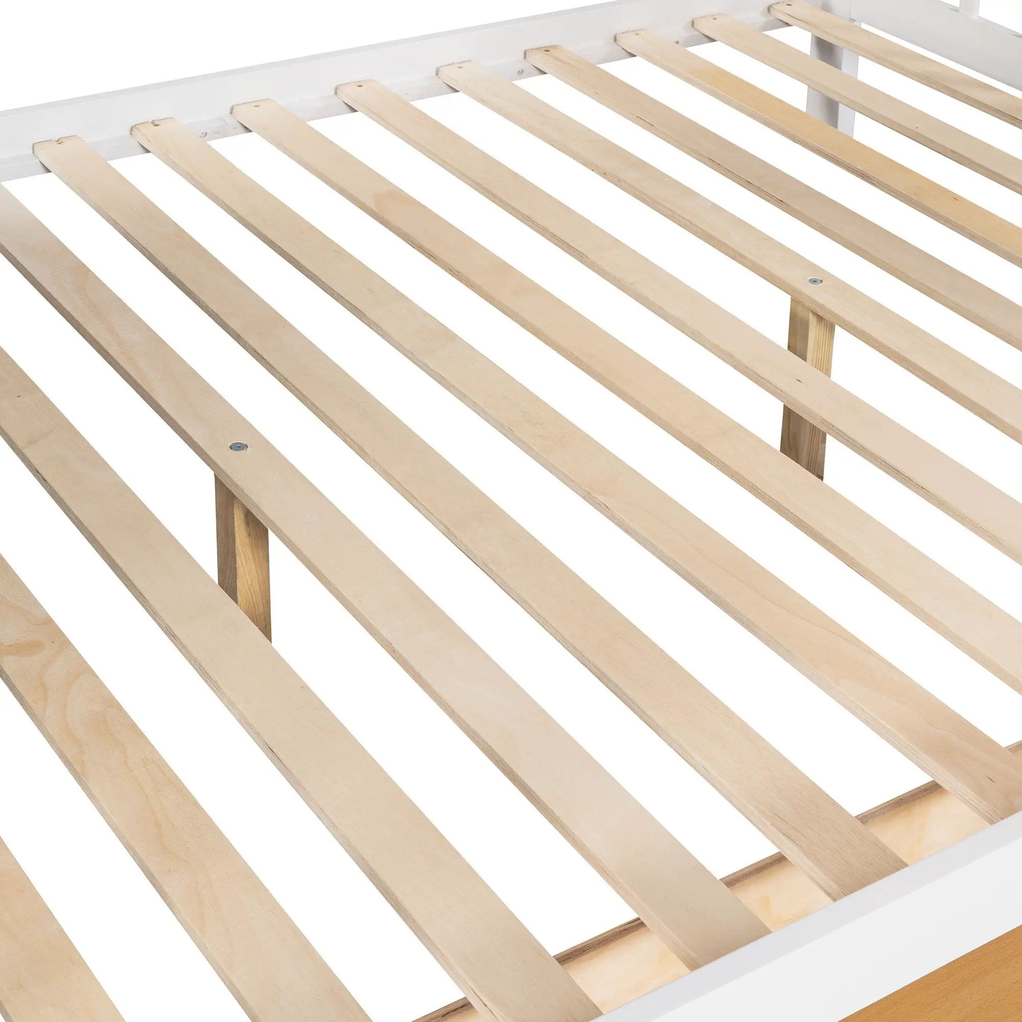 Solid L Shaped Bunk Bed With 3 Drawers, Ladder And Staircase