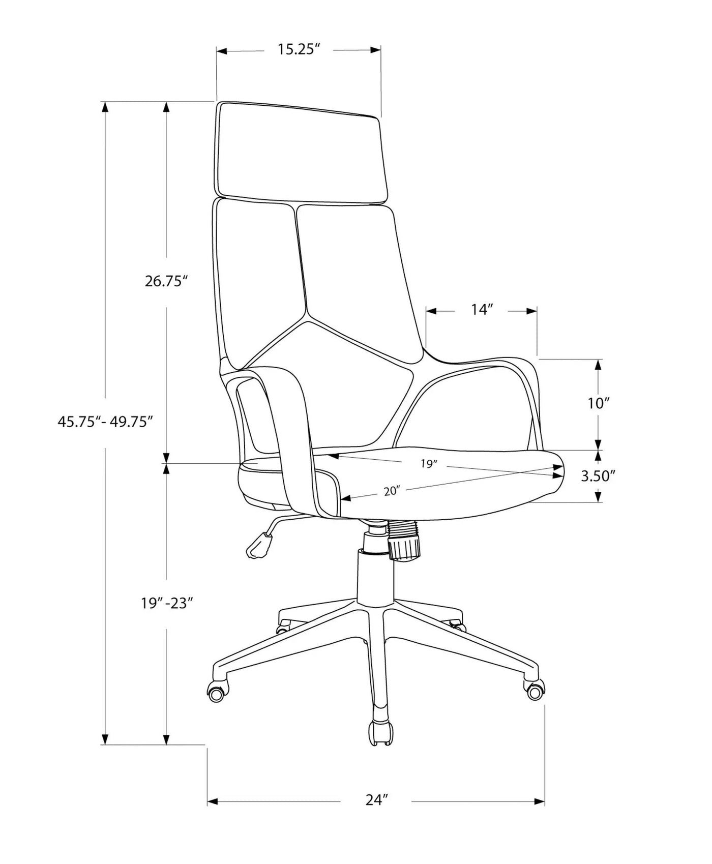 Office Swivel Chair, Adjustable Height, Ergonomic, Armrests, Contemporary & Modern by Unique Piece Furniture