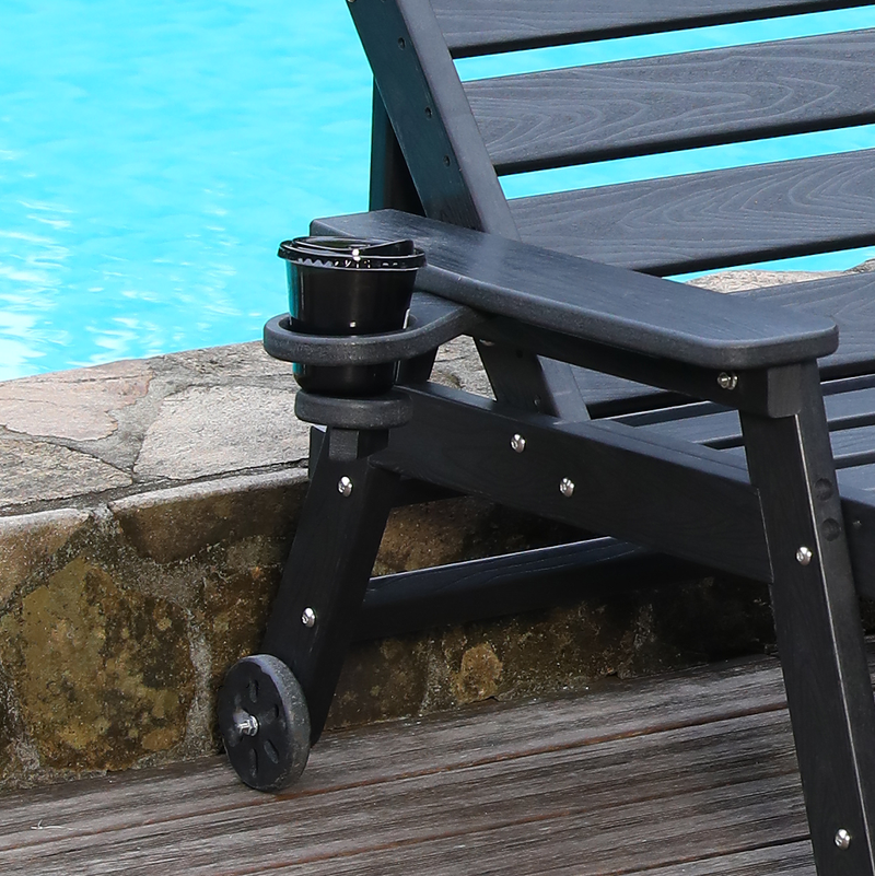 HDPE Chaise Lounge Chair Outdoor with Adjustable Backrest by HouseOfZazla