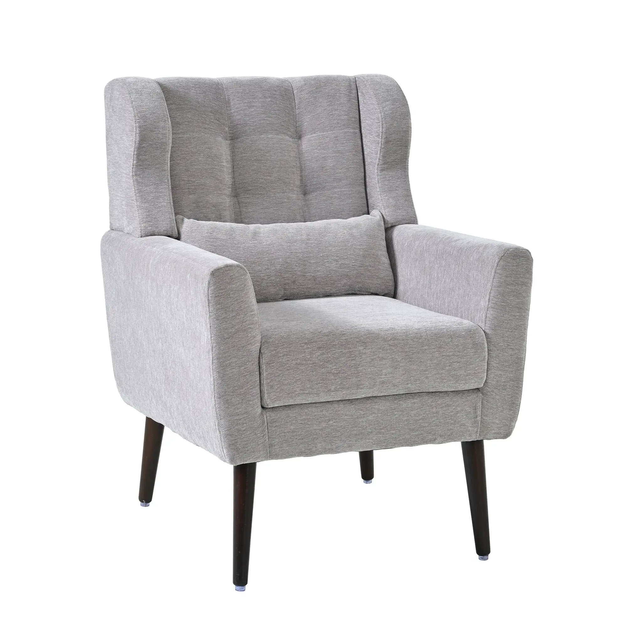 Modern Accent Chair, Arm Chairs For Living Room, Upholstered Mordern Armchair, Comfy Soft Padded Lounge Chair In Small Space, Bedroom, With Pillow, Solid Wood Leg by Unique Piece Furniture