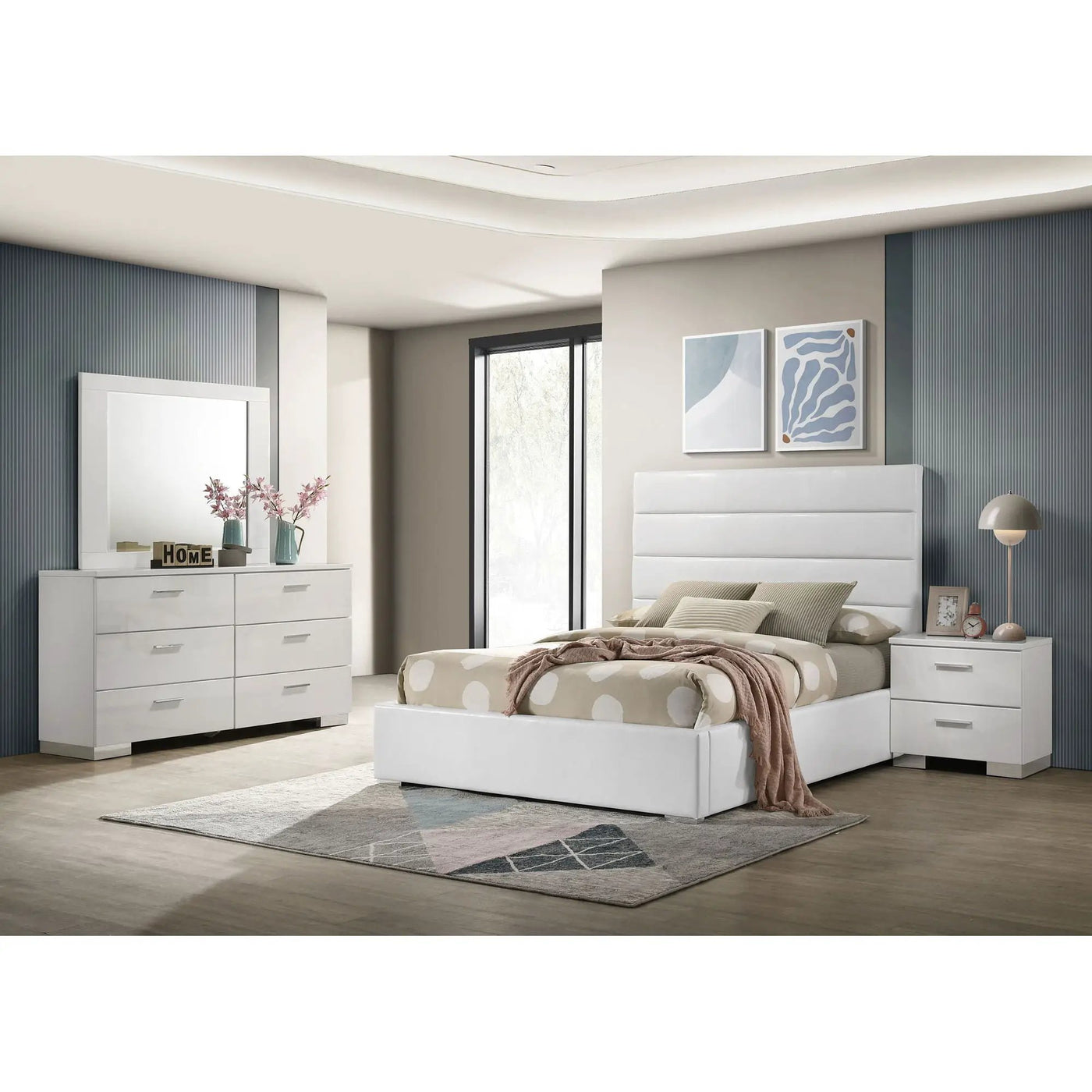Dulcey - Bedroom Set With Modern Tufted Headboard by HouseOfZazla