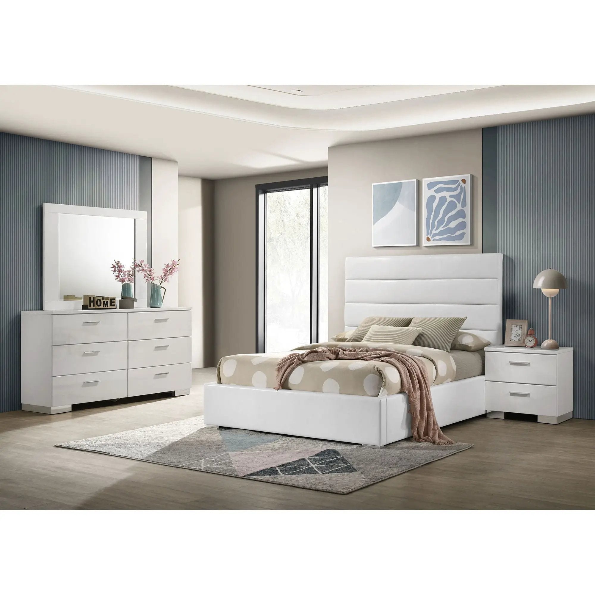 Dulcey - Bedroom Set With Modern Tufted Headboard by HouseOfZazla