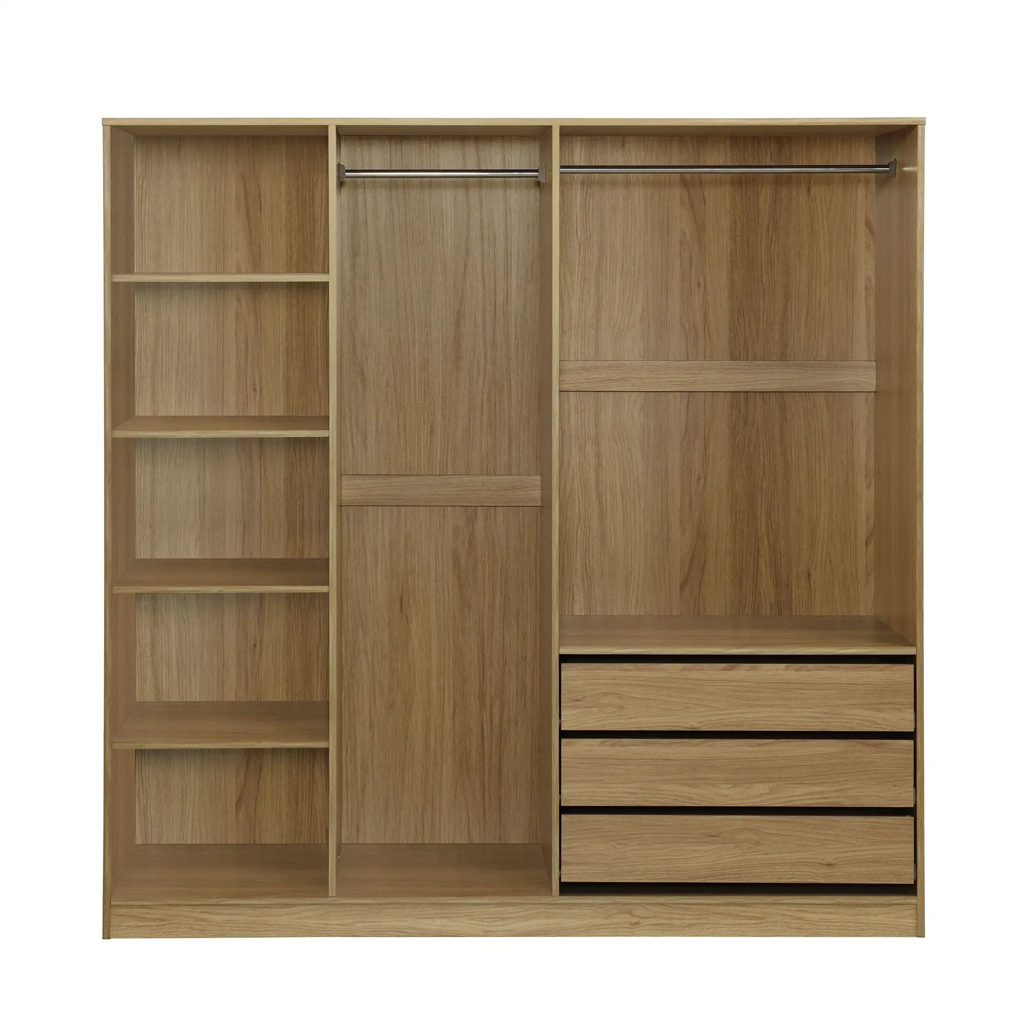 Doorless Storage Wardrobe For Dedroom With Shelves And 3 Drawers by HouseOfZazla