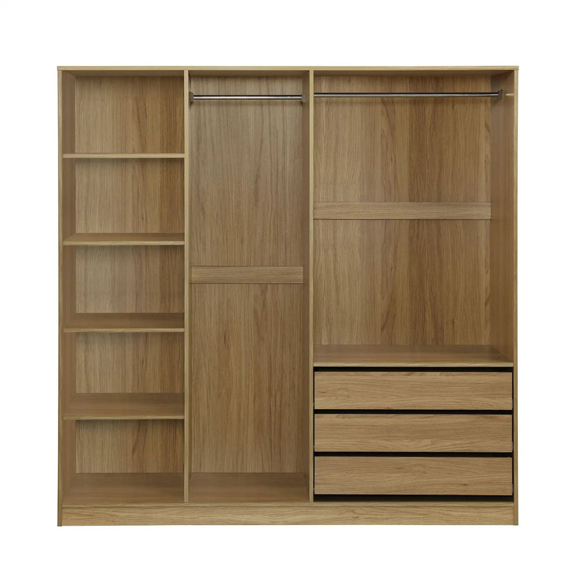 Doorless Storage Wardrobe For Dedroom With Shelves And 3 Drawers by HouseOfZazla