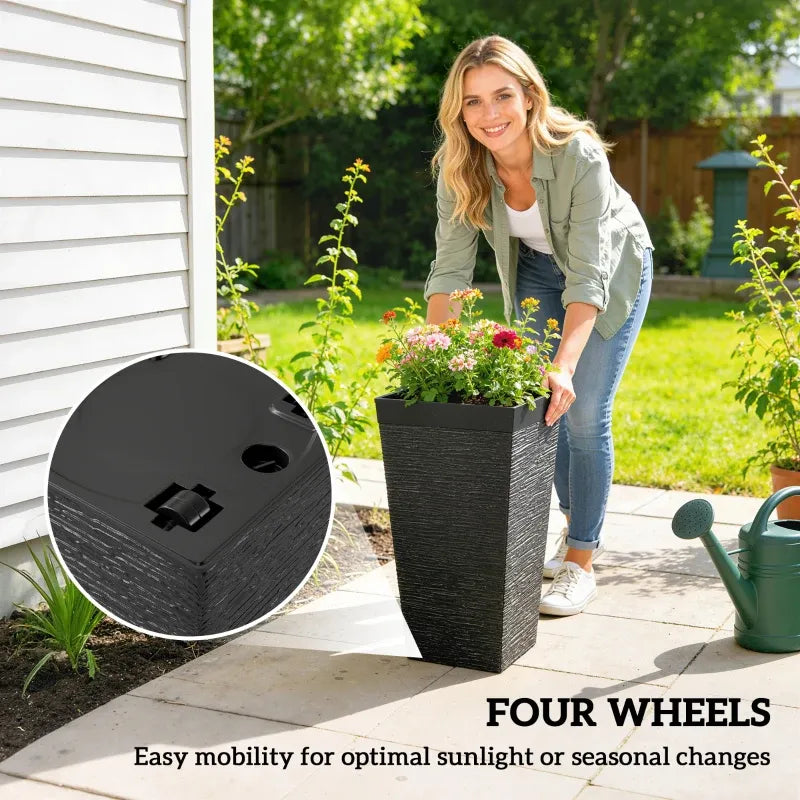 Modern Design Stackable Tapered Planters, Set of 3 Outdoor Planters by HouseOfZazla