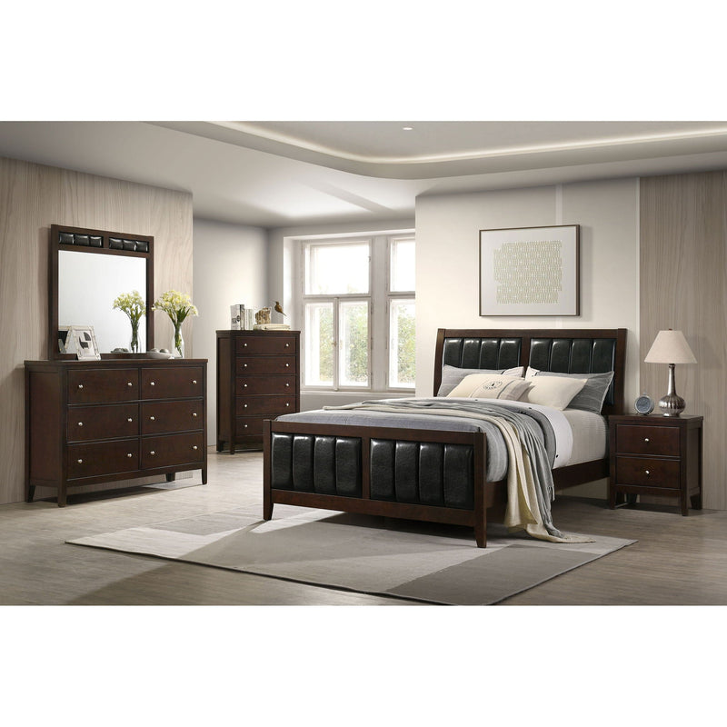 Queen Panel Bed With Upholstered Headboard And Footboard - Brown by HouseOfZazla