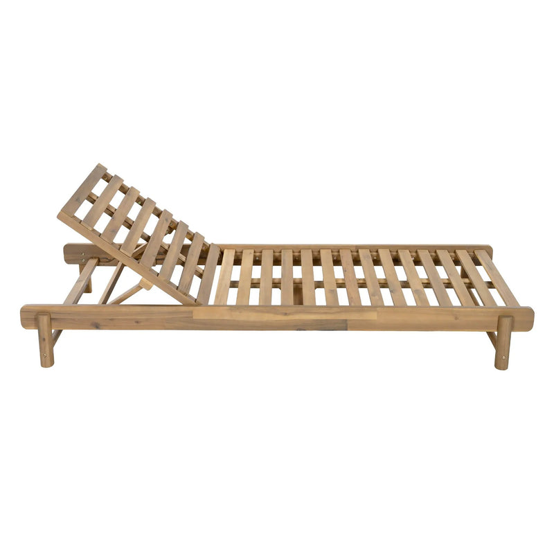 Light Teak Finish Acacia Wood Chaise Lounge Frame by HouseOfZazla