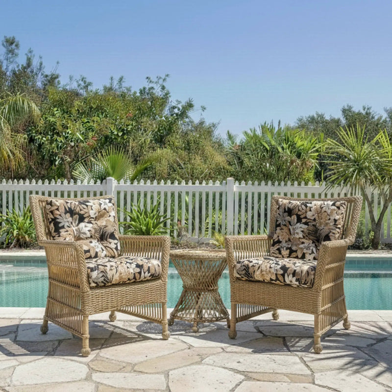 Outdoor Chair Cushions Set of 2, 19 x 19 x 4 Inch Tufted Seat Cushions by HouseOfZazla