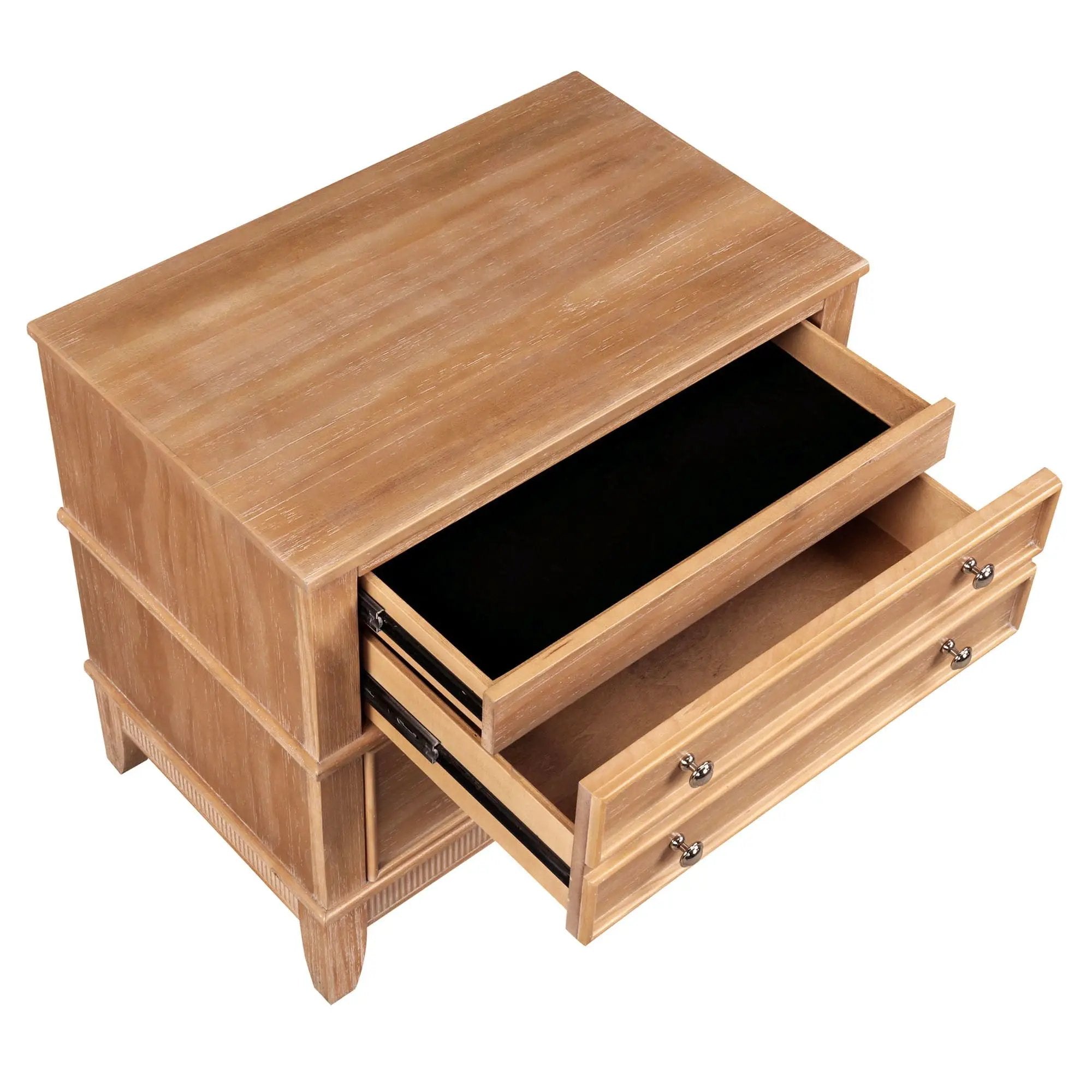 Hazel - 3 Drawer Side Table For Living Room, Hallway, Entryway (Set of 2) - Natural by Unique Piece Furniture