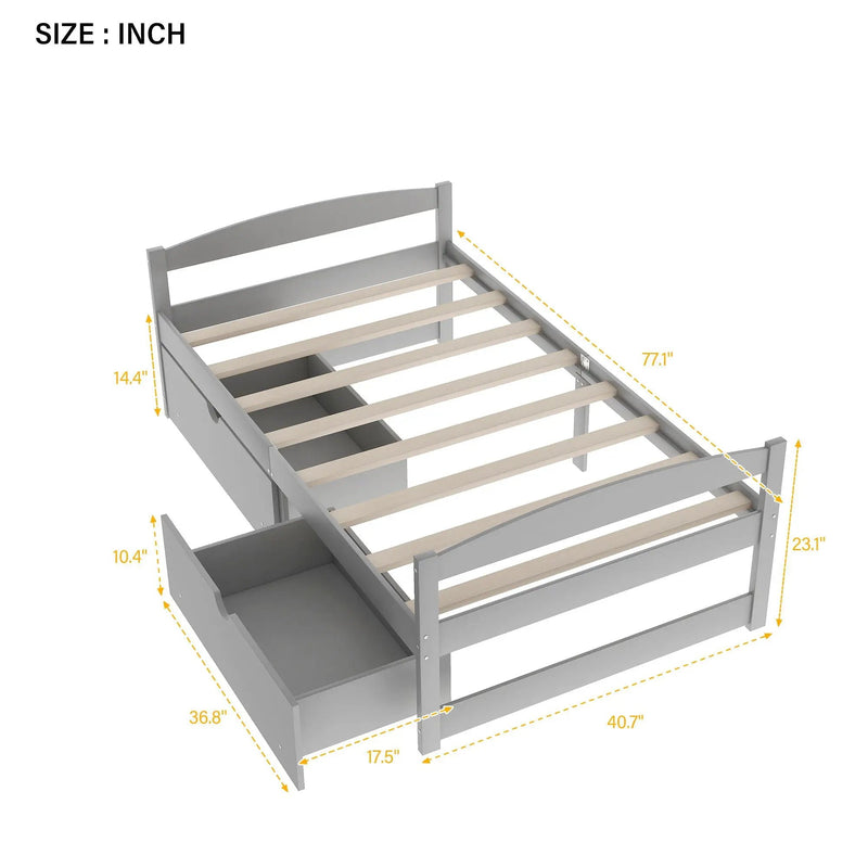 Platform Bed With 2 Drawers by Unique Piece Furniture
