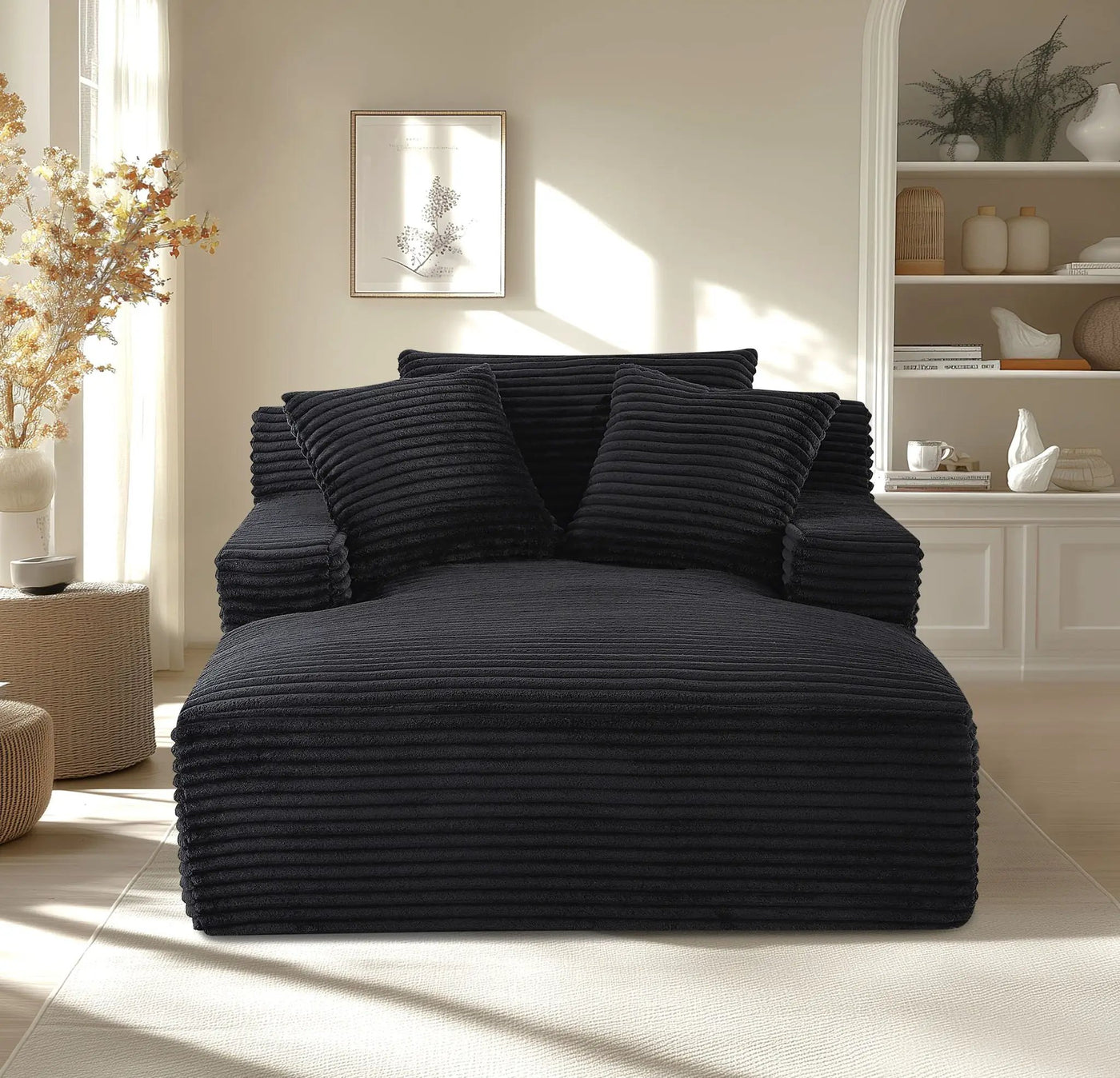 Cloudline - Oversized Chaise Lounge, Modern Comfy Couch With Full Foam Cushioning, Cozy Sleeper Sofabed by Unique Piece Furniture