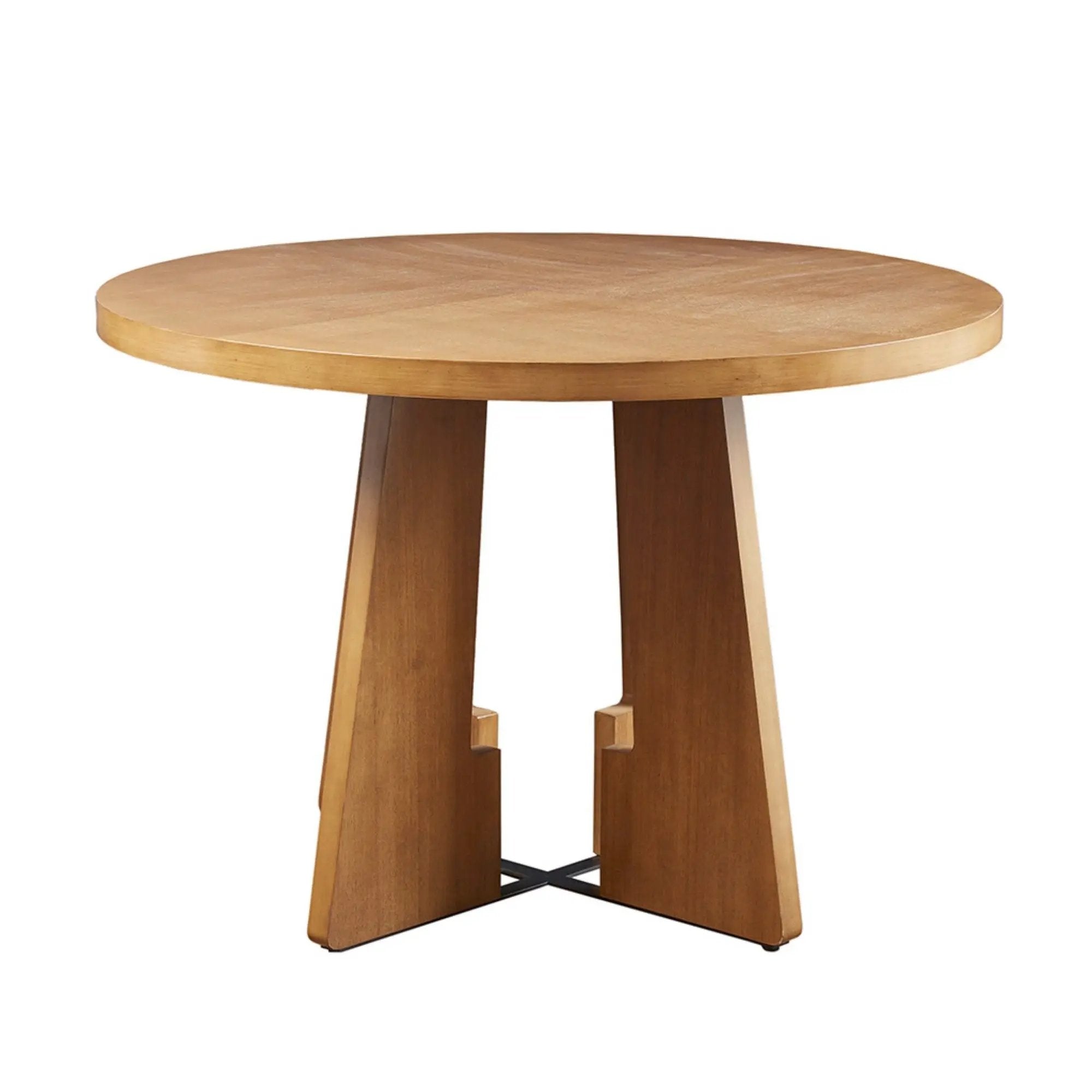Round Dining Table With Pecan Wood Veneer - Walnut by HouseOfZazla