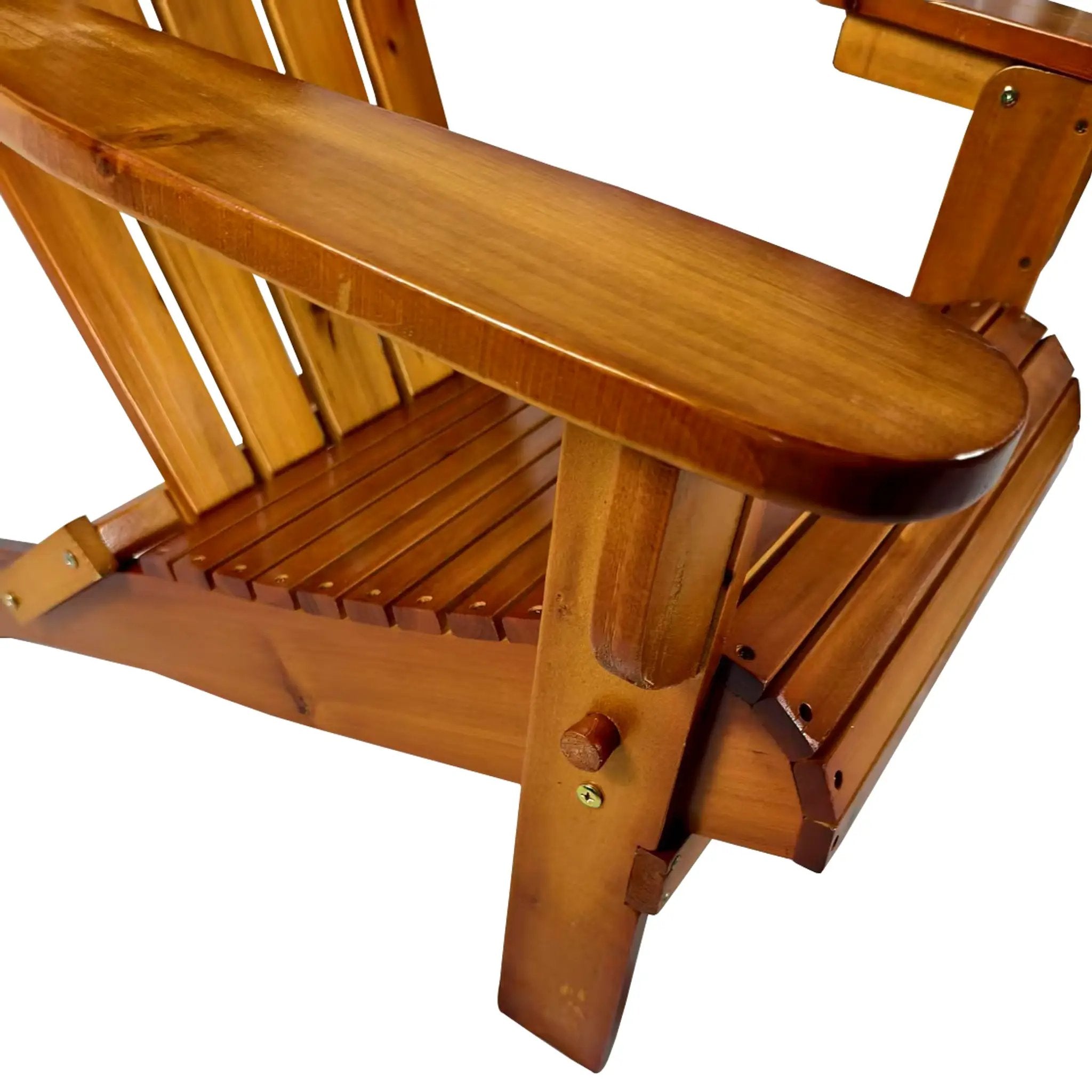 Foldable Solid Wood Adirondack Chair in Oak Finish by HouseOfZazla
