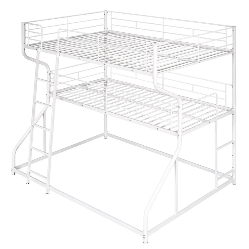 Industrial Triple Bunk Bed With Dual Ladders Frame, Space Saving Design by HouseOfZazla
