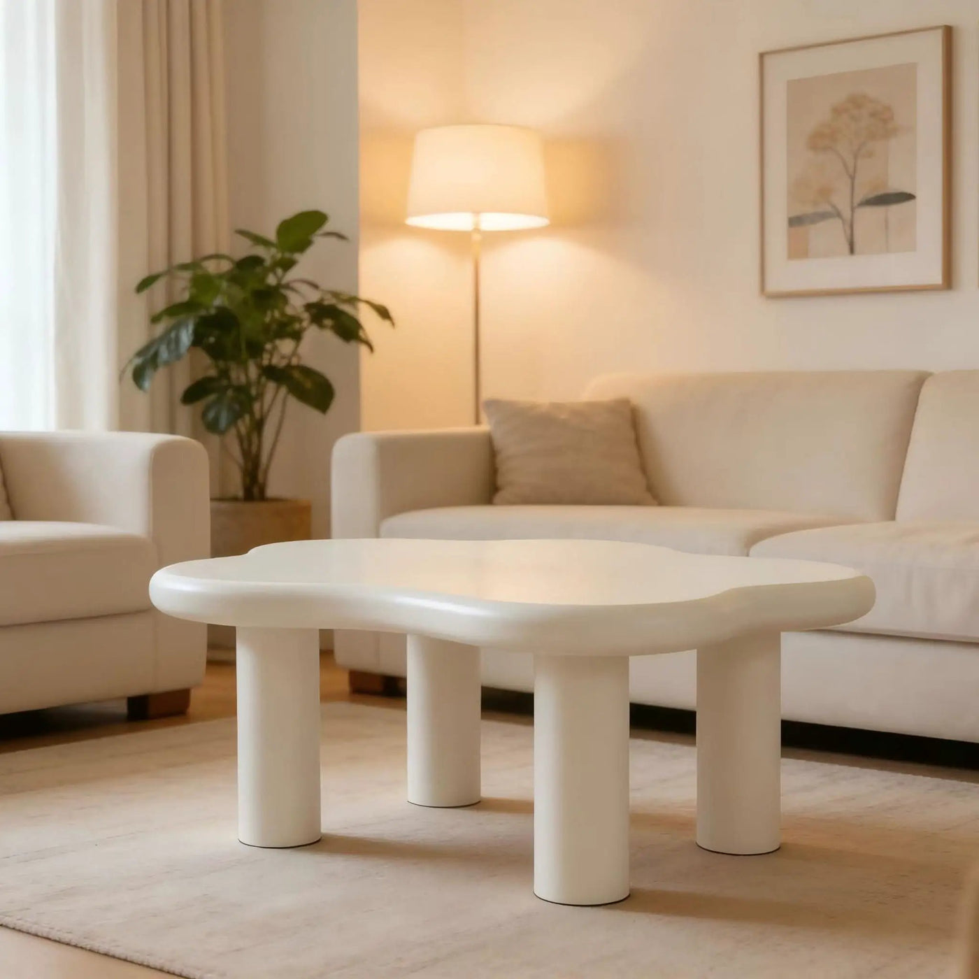Cloud Shaped Coffee Table With 4 Round Legs by HouseOfZazla
