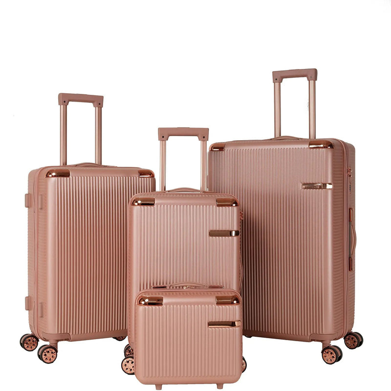 4-Piece Hard ABS Luggage Set with 360° Dual Rotating Wheels by HouseOfZazla