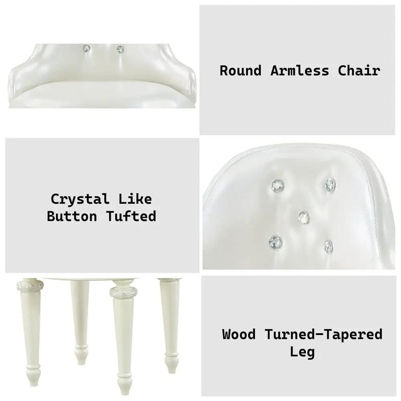 Dorothy - Vanity Chair With Swivel - Ivory by Unique Piece Furniture