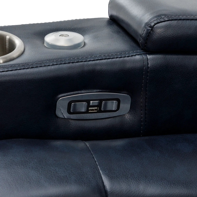 270° Power Swivel Recliner Home Theater Chair With Hidden Arm Storage, LED Light, Cup Holder, And Tray Table by HouseOfZazla