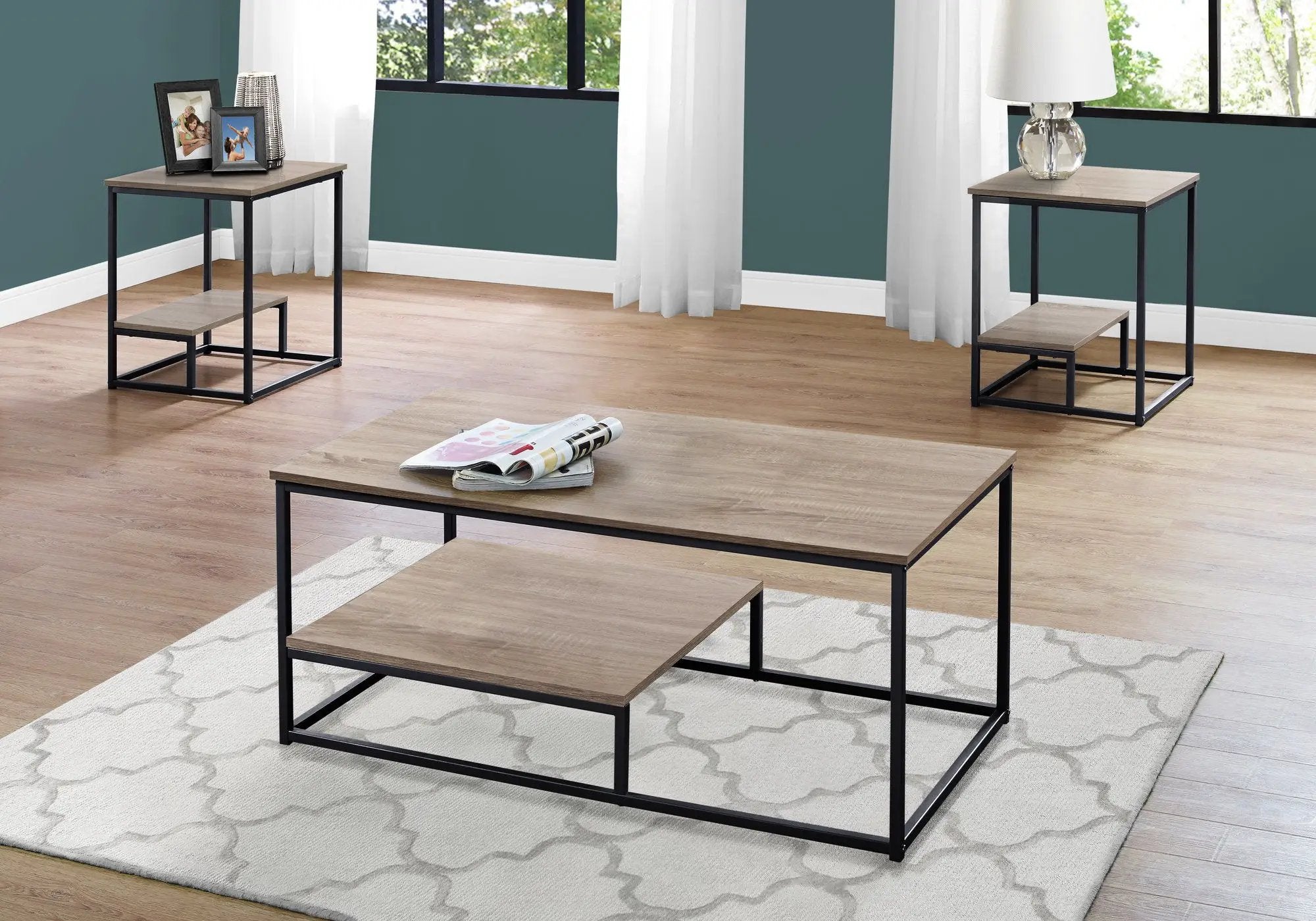 Table Set, Coffee, End, Side, Accent, Living Room, Contemporary & Modern (Set of 3) by Unique Piece Furniture