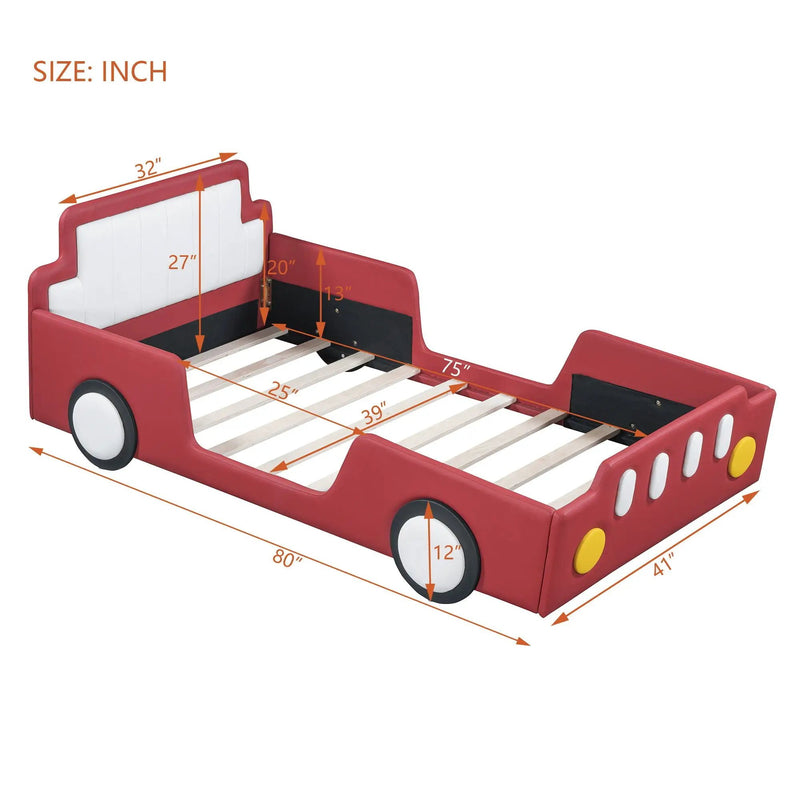 Race Car Shaped Platform Bed With Wheels by HouseOfZazla