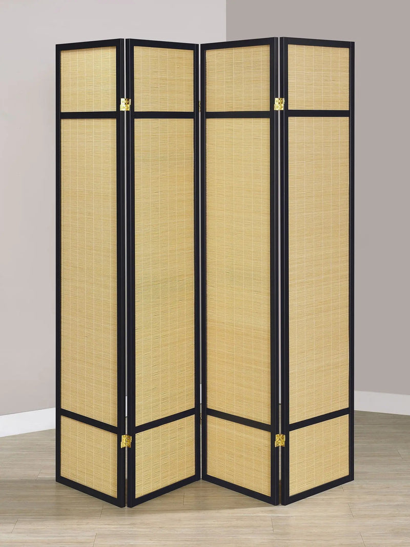 Pearce 4-panel Bamboo Room Divider Folding Screen Natural by Unique Piece Furniture
