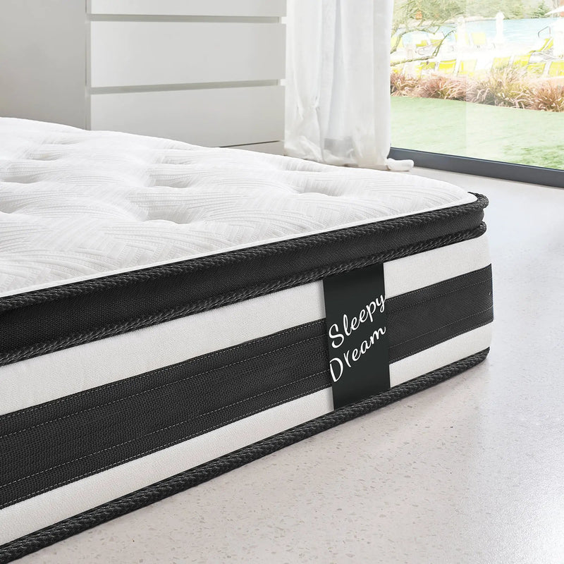 Full Size Hybrid Mattress Breathable Cool Knitted Fabric Cover by HouseOfZazla