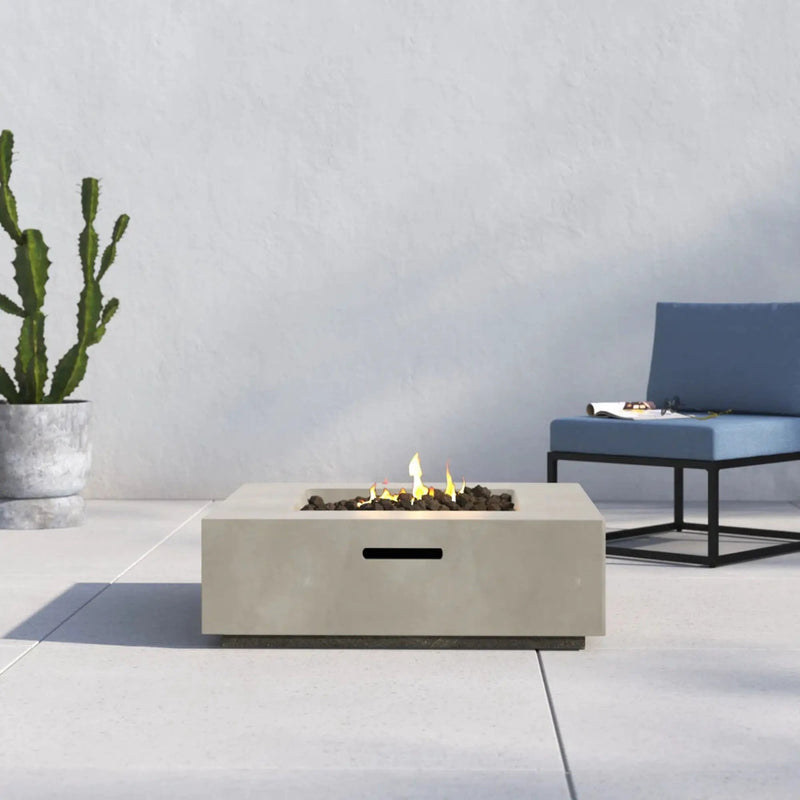 Outdoor Fire Pit Table - Natural / White by Unique Piece Furniture