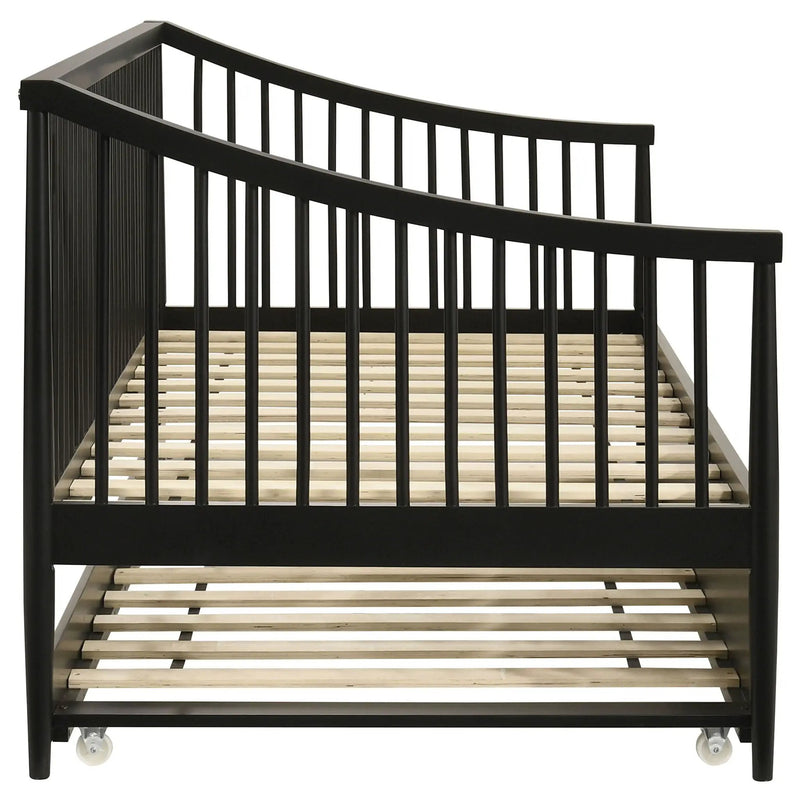 Delgado Windsor Twin Wood Daybed with Trundle Black by Unique Piece Furniture