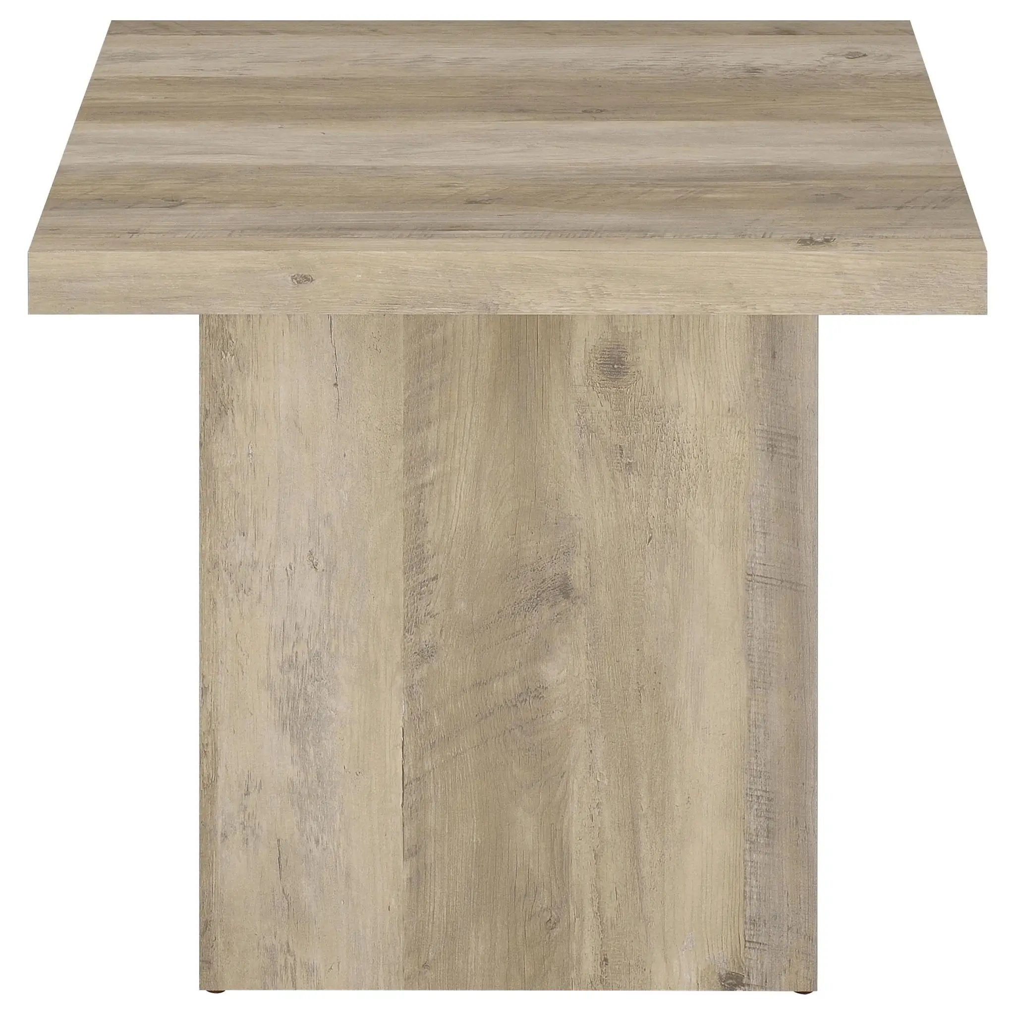 Devar Square Engineered Wood End Table Distressed Pine by Unique Piece Furniture